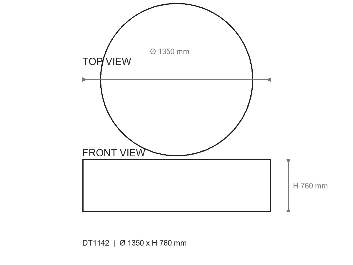DT1142 Dining Table dimensions thumbnail