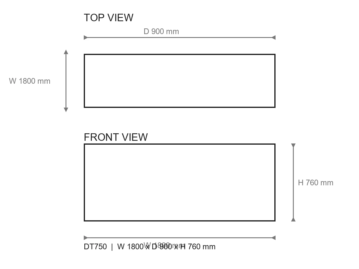 DT750 Dining Table dimensions thumbnail